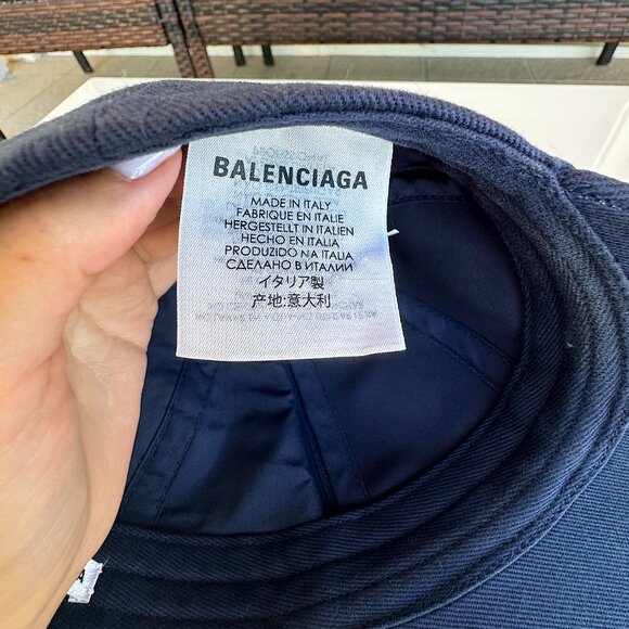 Balenciaga Hats & Pull Cotton Navy Blue Men Size L (58 cm) - Picture 9 of 12